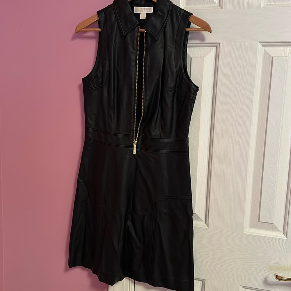 Michael Kors Sleeveless Leather Dress.